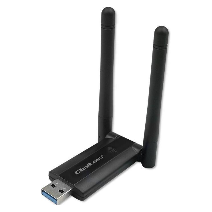 Qoltec DUAL WiFi Adapter 2x2dBi Standard AC, USB3.0 (USB 3.0) (56987)