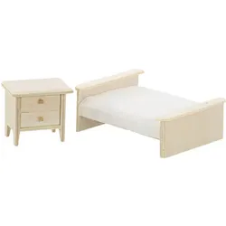 Miniatur "Bett & Nachtkästchen", 2-teilig