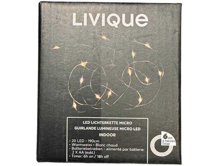 Lichterkette Micro - Farbe: silber - Material: Kupfer - Lichtfarbe: Warmweiss