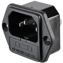 KES 2SI - Kaltgerätestecker mit Sicherungseinsatz, 4,8 mm Faston
