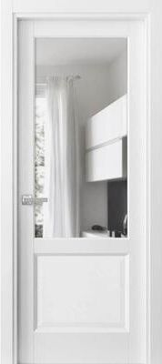 SARTODOORS Lucia 1533 White Wood Interior Swing Door with Clear Glass
