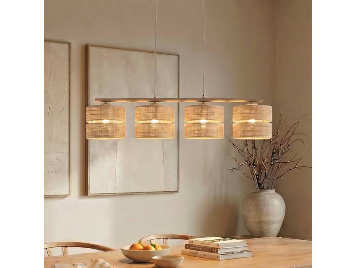 Hängeleuchte Calma TK Lighting, dimmbar, creme / amber, für Wohn- / Esszimmer