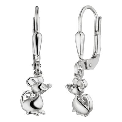 Paar Ohrhänger JOBO "Maus", silber (silber 925), Ohrringe, Damen, Silber 925 (Sterlingsilber), 925 Silber