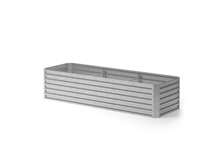 OK-Living Hochbeet Silber 270 x 90 cm, Silberfarben, Metall, Rechteckig, 270x60x90 cm, Gartenzubehör, Hochbeet