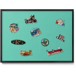 MAGNETTAFEL 70x50 cm Schwarzer Rahmen Minzgrün
