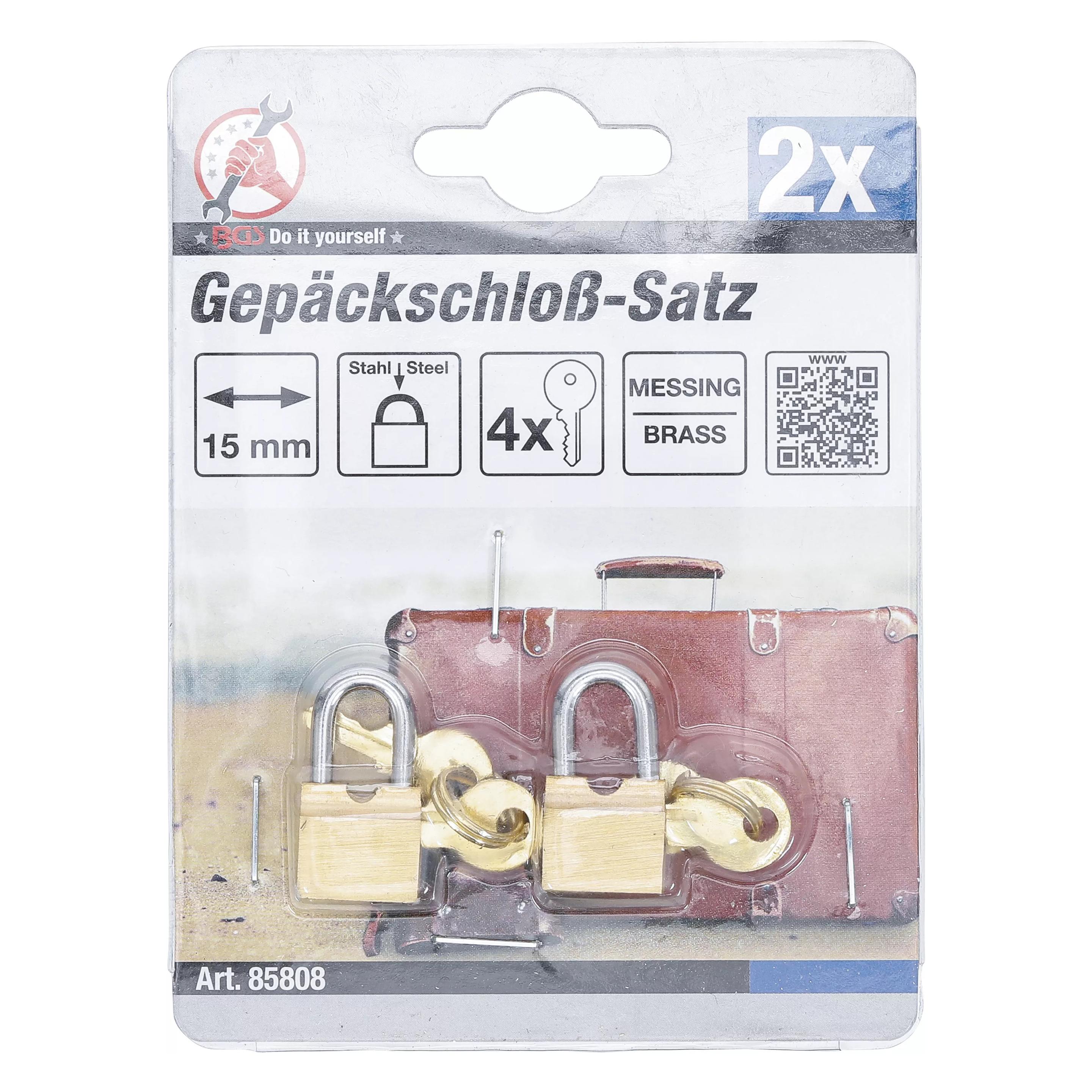 BGS Gepäckschloss-Satz 15 mm 2-tlg. (85808)