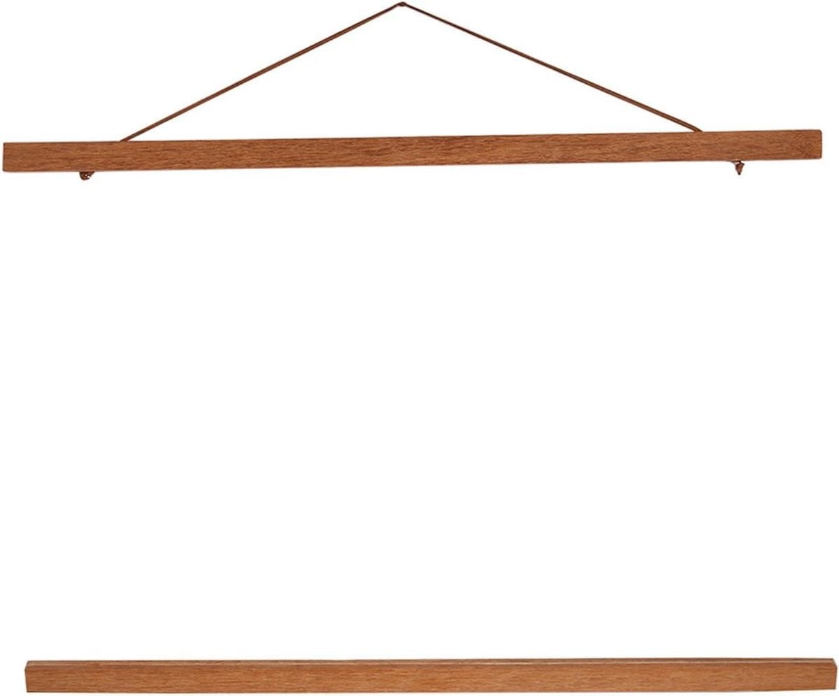Magnetische houten lijst poster hanger in houtkleur - 50 cm