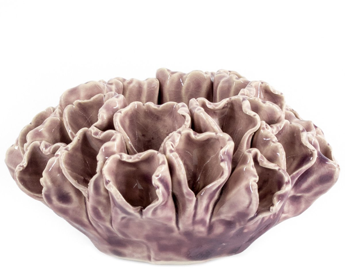 Keramische waxinehouder Buds in de kleur lila