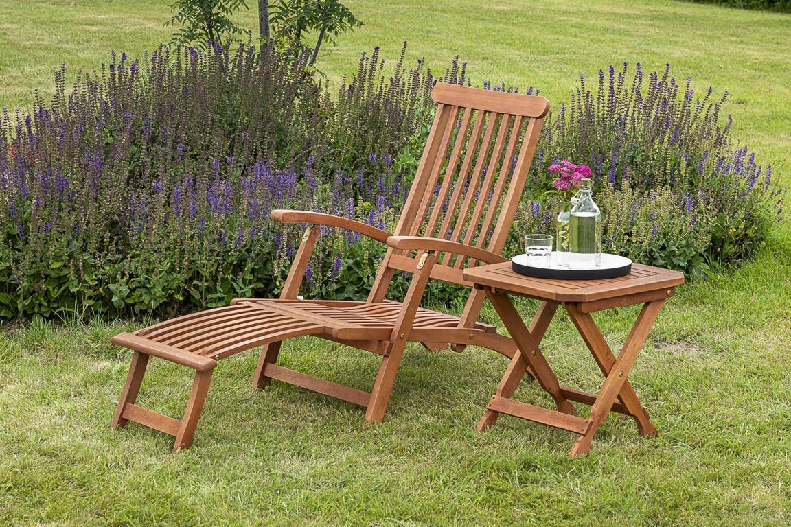 MERXXHANDELS Deckchair Set 2tlg Klapphocker 50x50cm Eukalyptus 16909189
