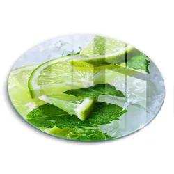 GLASPLATTE Ø 30 cm Limette Minze und Eis