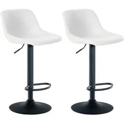 CLP 2er Set Barhocker Loft Kunstleder - Farbe: weiß, Material: Kunstleder