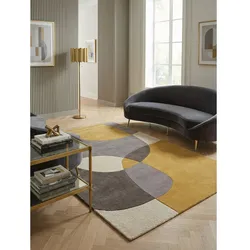 Wollteppich abstrakt Ocker 120 x 170 cm - AIRE   Kadima Design