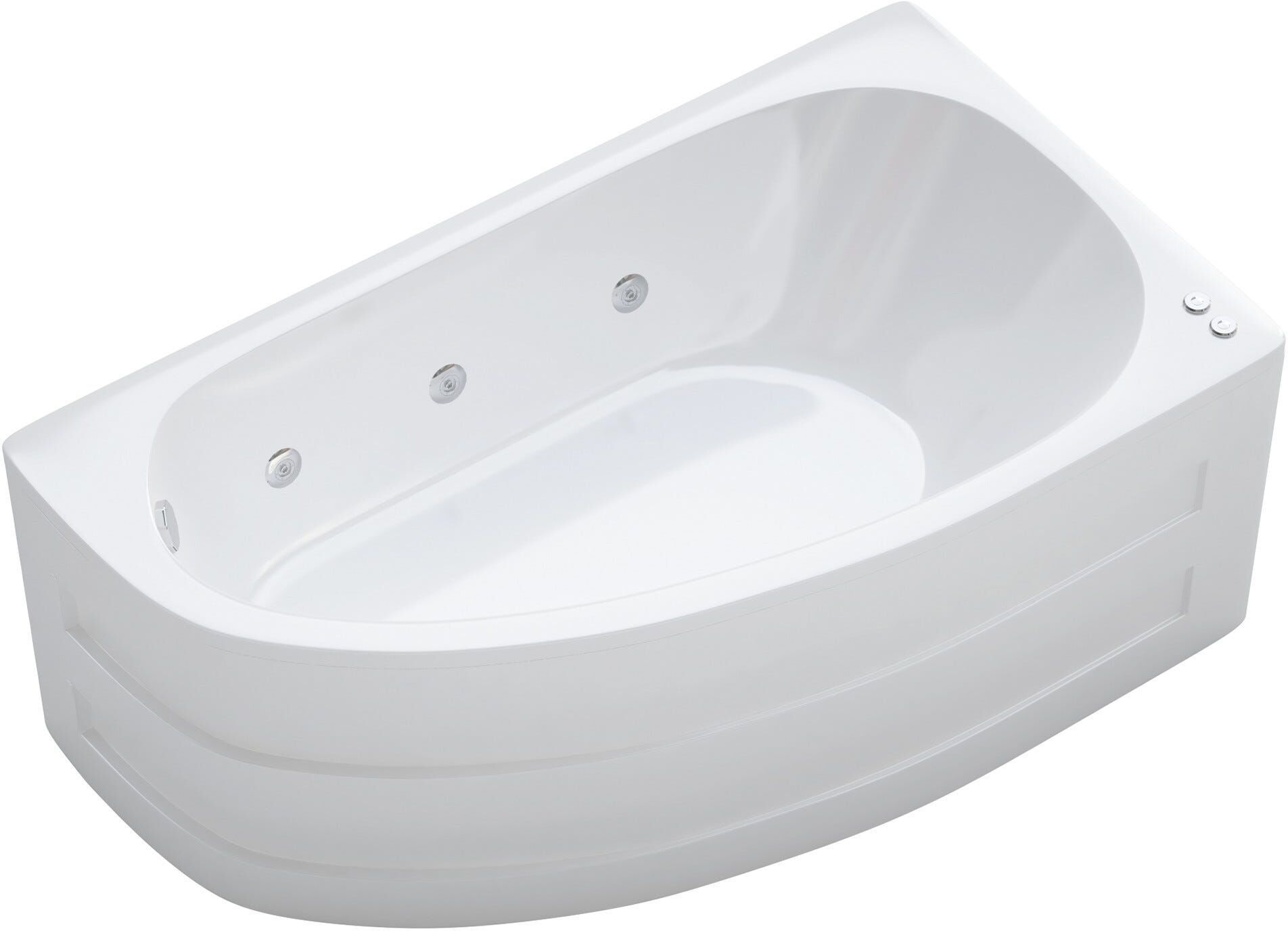Luxtone VASCA IDROMASSAGGIO  BN129 160x90 cm DESTRA IN ACRILICO BIANCA PANNELLO ANGOLARE