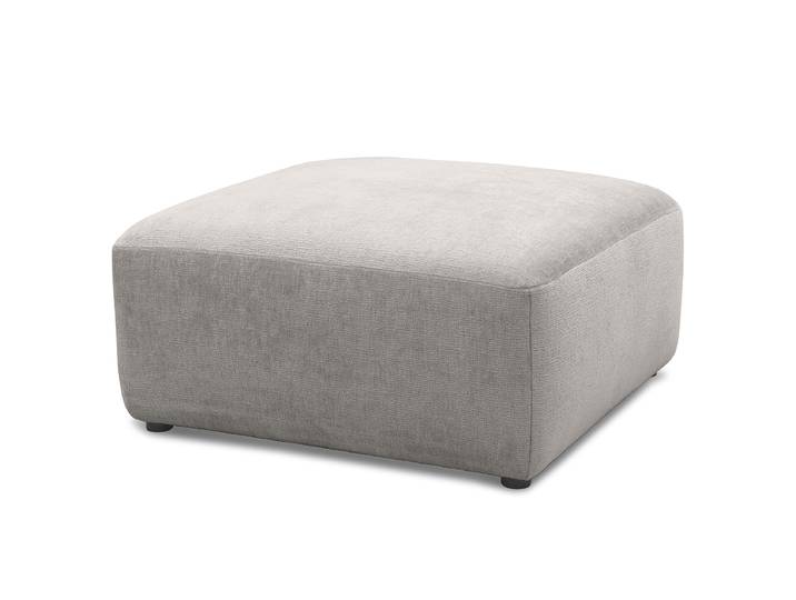 Repose-pieds capitonné 85cm Argenté Tissu chenille Pelagia: Gris argenté