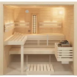 Infraworld Sauna Solido Glas Complete 212 - 40 mm Multifunktionssauna inkl. 5-teiligem gratis Zubehörset