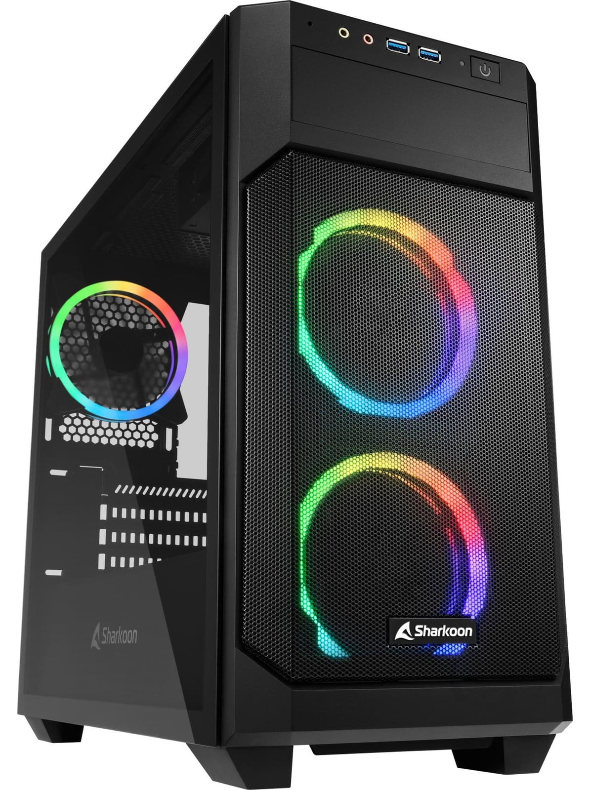 Sharkoon V1000 RGB ATX Computerbehuizing met Glas, Zwart