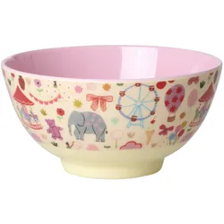 RICE Mittelgroße Kinderschüssel Fun Fair, 700 ml Ø 15 cm, Höhe 7 cm, pink