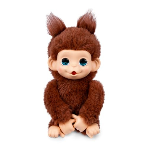 Little Live Pets Baby Monkey Minis Chikki Cherry interactieve knuffel bruin 18,8 cm
