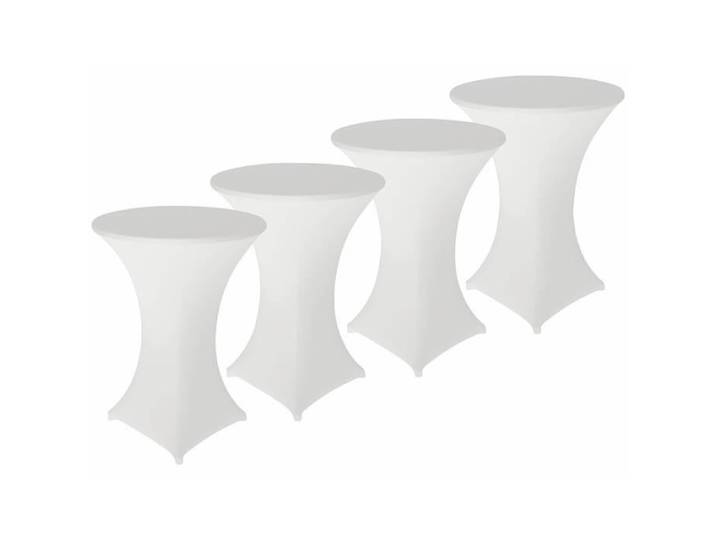 Housses extensibles pour table haute - INFACTORY - Blanc - Rond - 4 pièces - Design contemporain