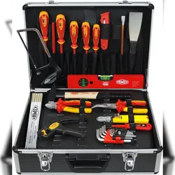 FAMEX 789-10 Alu Werkzeugkoffer mit Werkzeug Set für den Elektriker - PROFESSIONAL