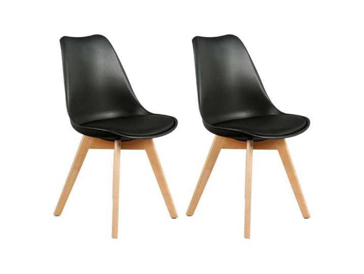 MEDALINE - Lot de 2 Chaises Scandinaves Noires