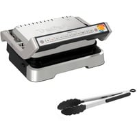 OptiGrill 2in1 GC773D, Kontaktgrill edelstahl, 2.100 Watt, mit Grillzange