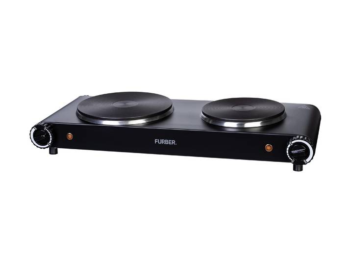 FURBER Doppelkochplatte 1500 W / 1000 W , schwarz, B:23,5cm H:8,5cm T:29,5cm, Kochplatten, Doppelkochplatte