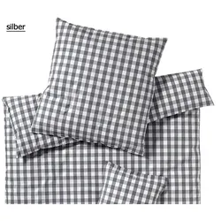 Elegante Bettwäsche Quadro - 135x200 cm + 80x80 cm	silber