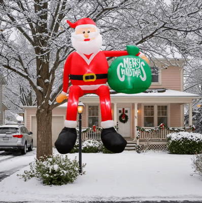 Inspire Picks OurWarm 8FT Christmas Inflatable Santa Climbing Outdoor Yard Decoration us Plug