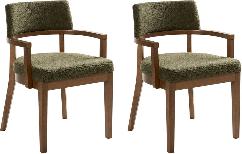 Ophelia & Co. 48cm H Boucle Upholstered Upholstered Back Armchair Green 82cm H X 59cm W X 56cm D