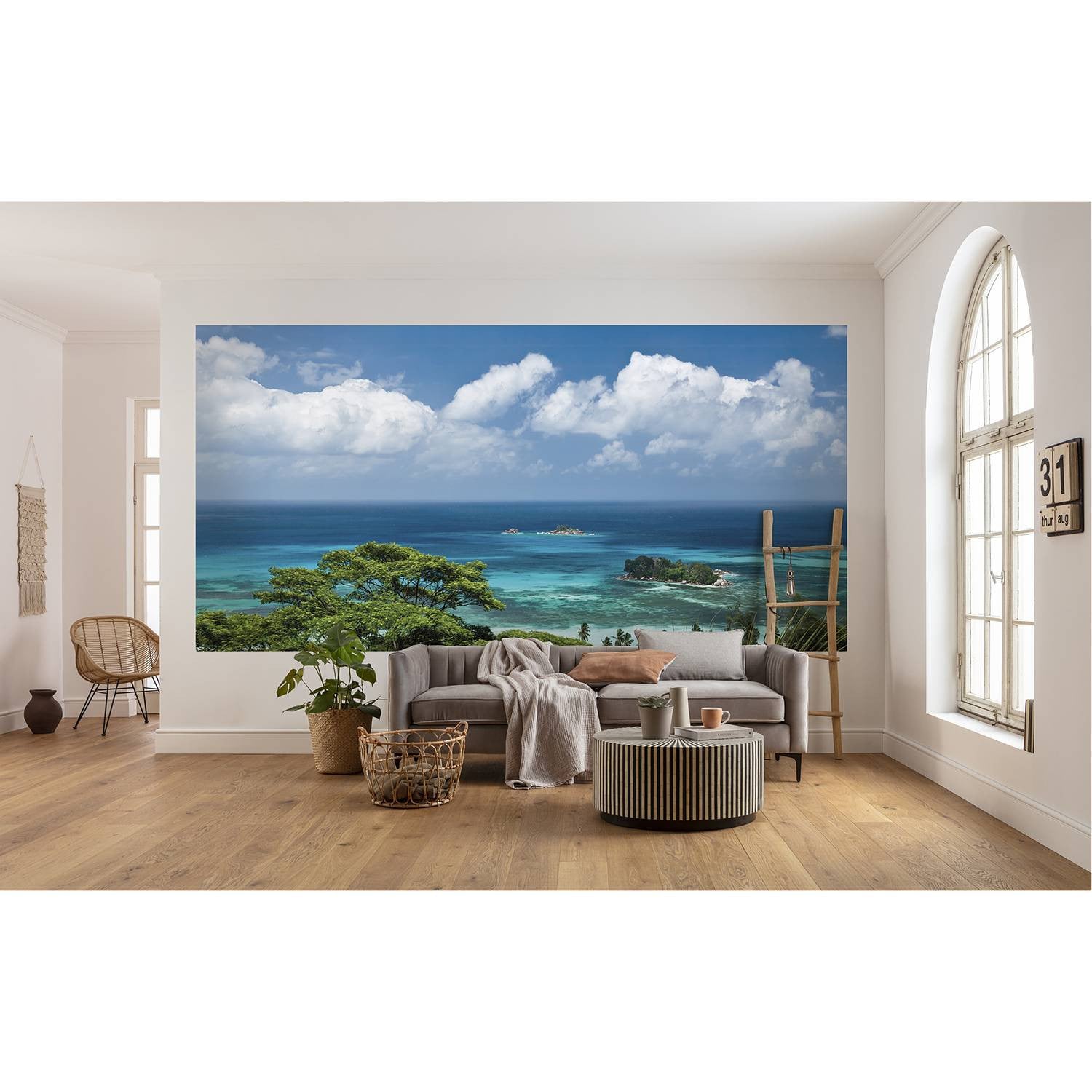 home24 Fotobehang The Sea View, Multicolour/Blauw, B: 400 cm, H: 200 cm