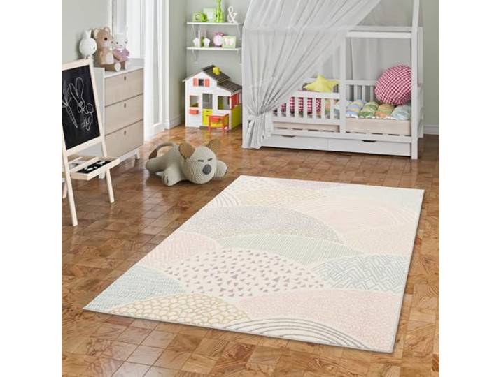 Pergamon Kinder Teppich Weich Kinderzimmer Softstar Kids Fantasy Bunt Rosa in 5 Größen