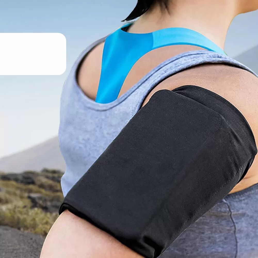 INF Schwarze Laufarmtasche - Atmungsaktive, wasserdichte Handyhalterung für Outdoor-Sportarten S