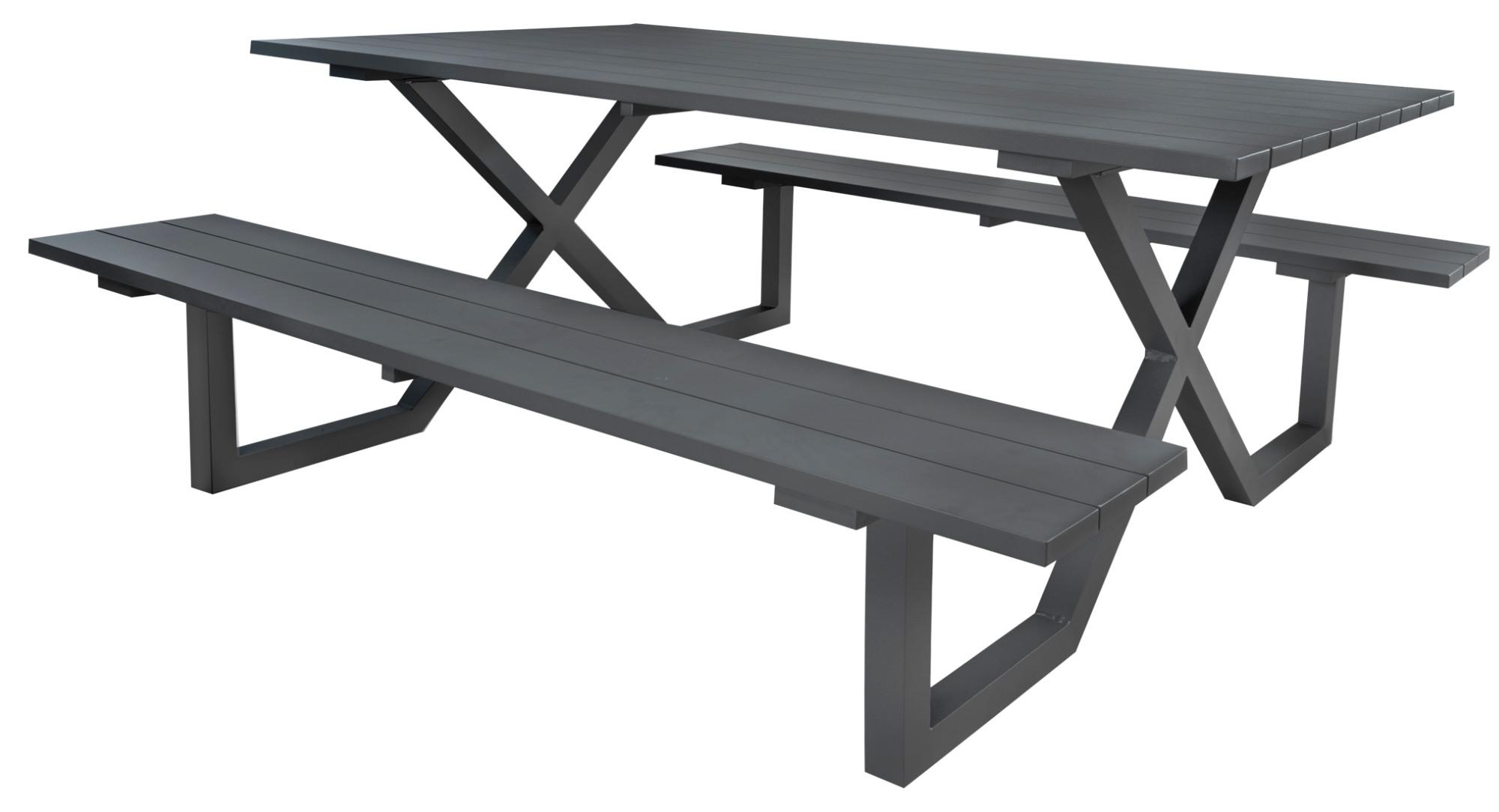 osoltus Alu Picknick Gartentisch Bank Naples Anthrazit 180 cm