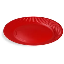 VEPATIM 40 Pappteller Partyteller rund Ø23cm fettdicht rot