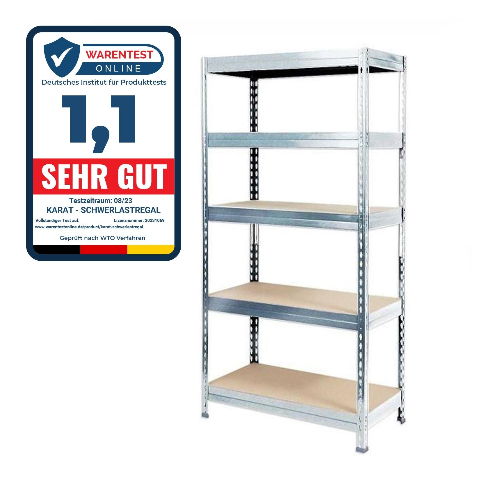 karatcommercial Schwerlastregal Grizzly Verzinkt Höhe: 200 cm Breite: 90 cm