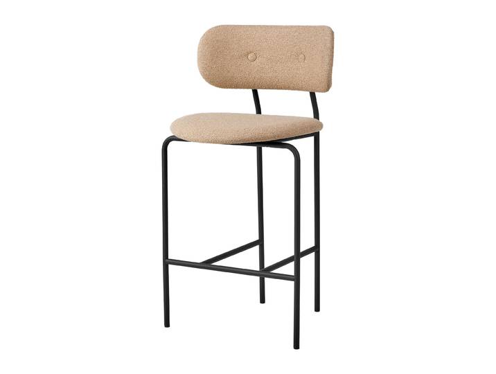 GUBI Coco counter chair fully upholstered Around bouclé 004-black