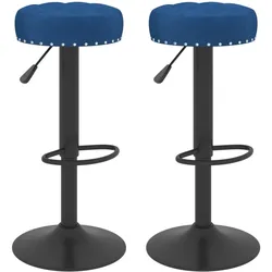 vidaXL Barhocker 2 Stk. Blau Samt