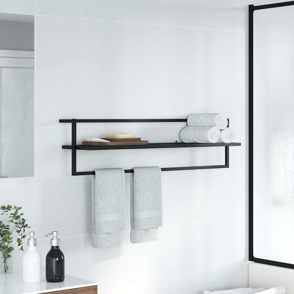 vidaXL Porte-serviettes Noir 95x25x22 cm Fer