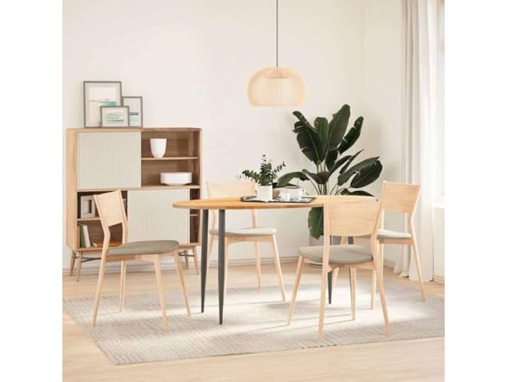KTHLBRH Tischplatte Eiche massiv oval 140 x 60 x 2 cm hellbraun Multifunktional, glatte Oberfläche, leicht zu reinigen, mit verschiedenen Untergründen kombinierbar
