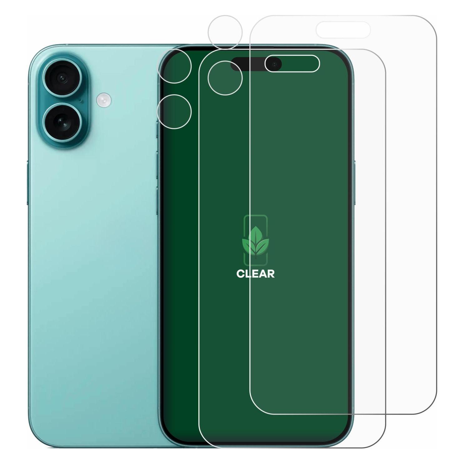ScreenLeaf Schutzfolie für Apple iPhone 16 Plus (Display+Kamera) Displayschutz Display Schutz Folie Klar (Apple iPhone 16 Plus) (6156267)