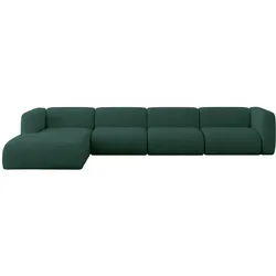 ECKSOFA Ottomane Links MIRA-L3 409x179x70 Grün Velours