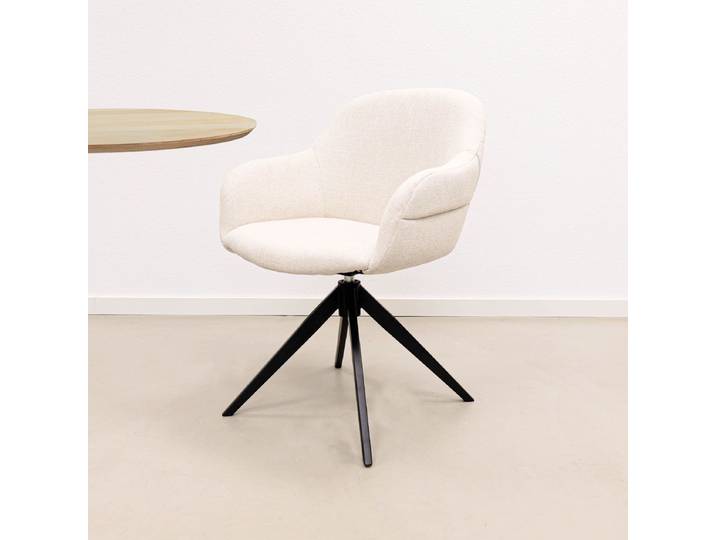 Kick Noel - Draaistoel - Luxe textuurstof - Champagne