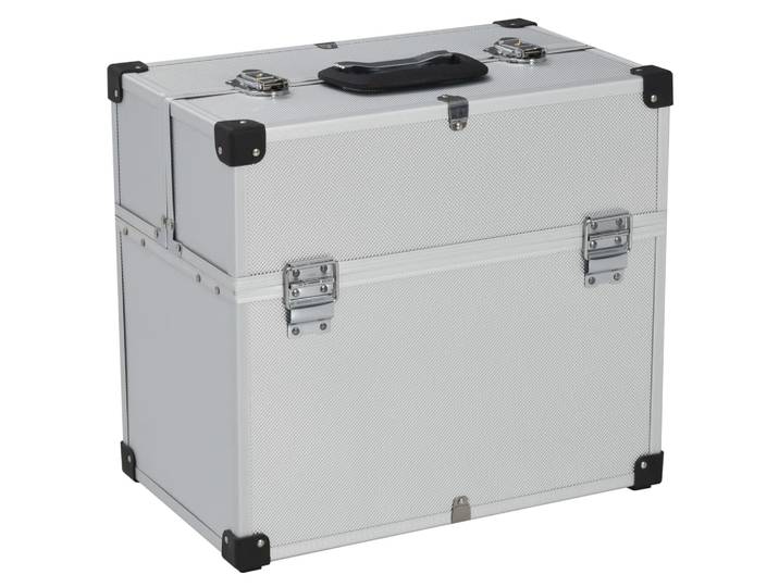 vidaXL Werkzeugkoffer 38x22,5x34 cm Silbern Aluminum