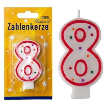 Idena Zahlenkerze "8" (1 Stk.) (22692193)