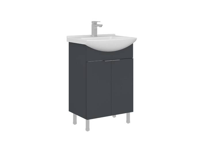 Meuble Vasque \ purus 55\ - 55 X 50 X 83 Cm - Matte Anthracite