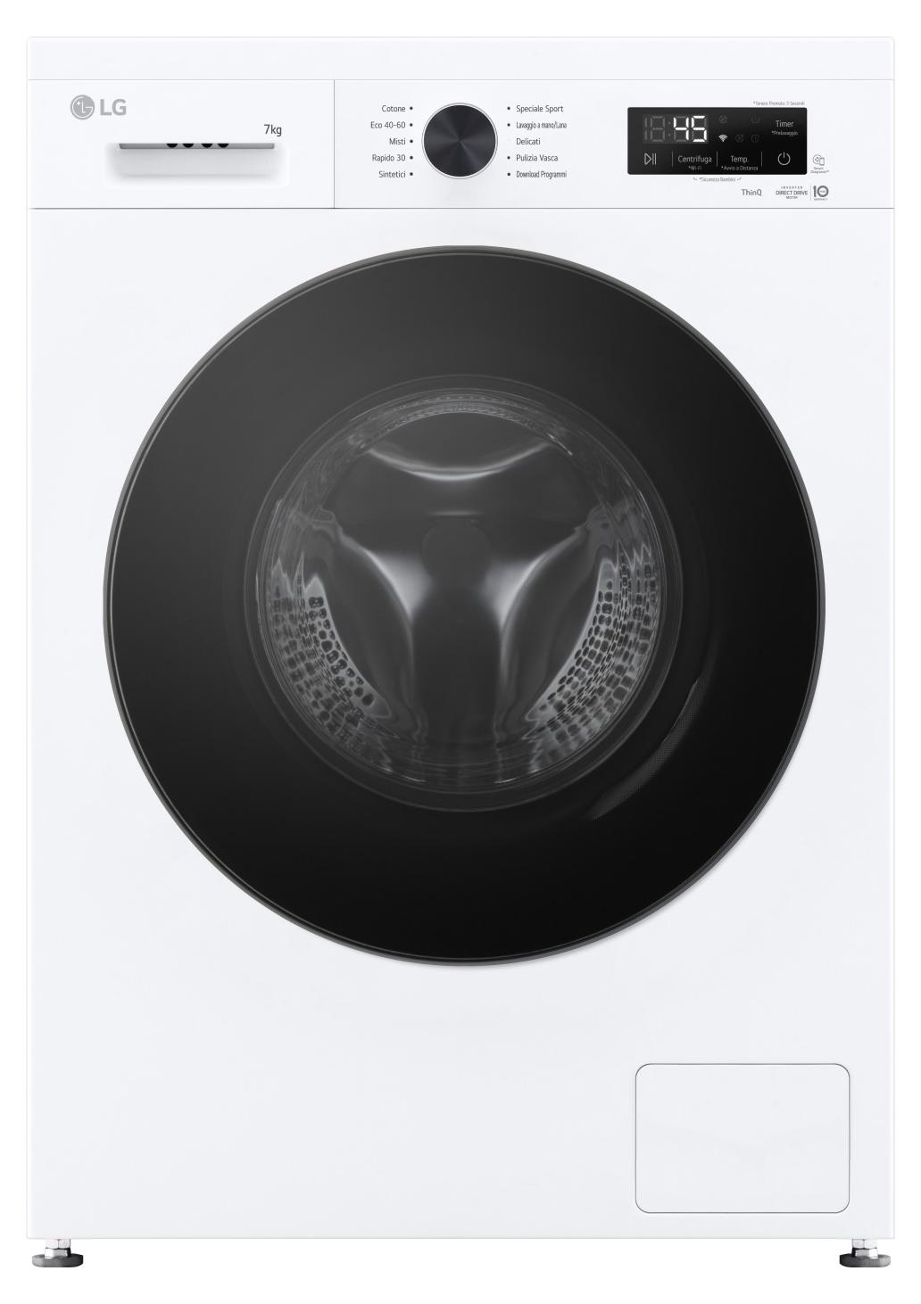 LG F2NX10S7NLB, Frontlader, 7 kg, B, 75 dB, 1200 RPM, A