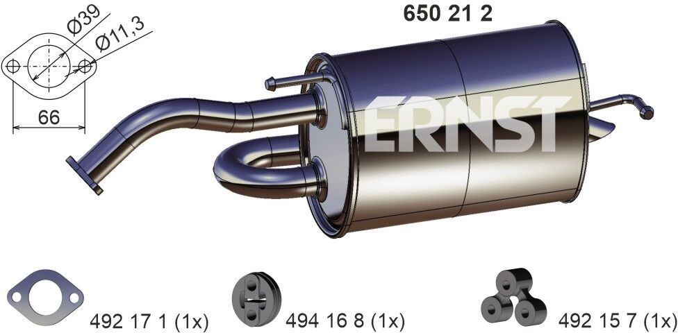 Ernst Endschalldämpfer 650212 Für Chevrolet