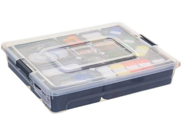 5Five Opslag sorteerbox - 13 vakjes indeling - 35 x 28 x 7 cm - kunststof - opbergdoos - 4800 ml