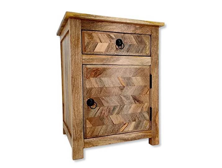 DARO DEKO Holz Nachttisch braun 45 x 60cm Beistelltisch Vintage Nachtschrank Retro
